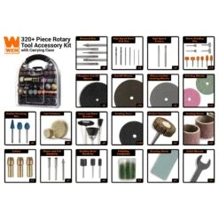 WEN 230321A 320-Piece Rotary Tool Accessory Kit With Carrying Case(320 Piece Rotary Tool Accessory Kit With Carrying Case) 8 WEN 230321A 320-Piece Rotary Tool Accessory Kit With Carrying Case(320 Piece Rotary Tool Accessory Kit With Carrying Case) -Wen Products Store 230321A.pt02