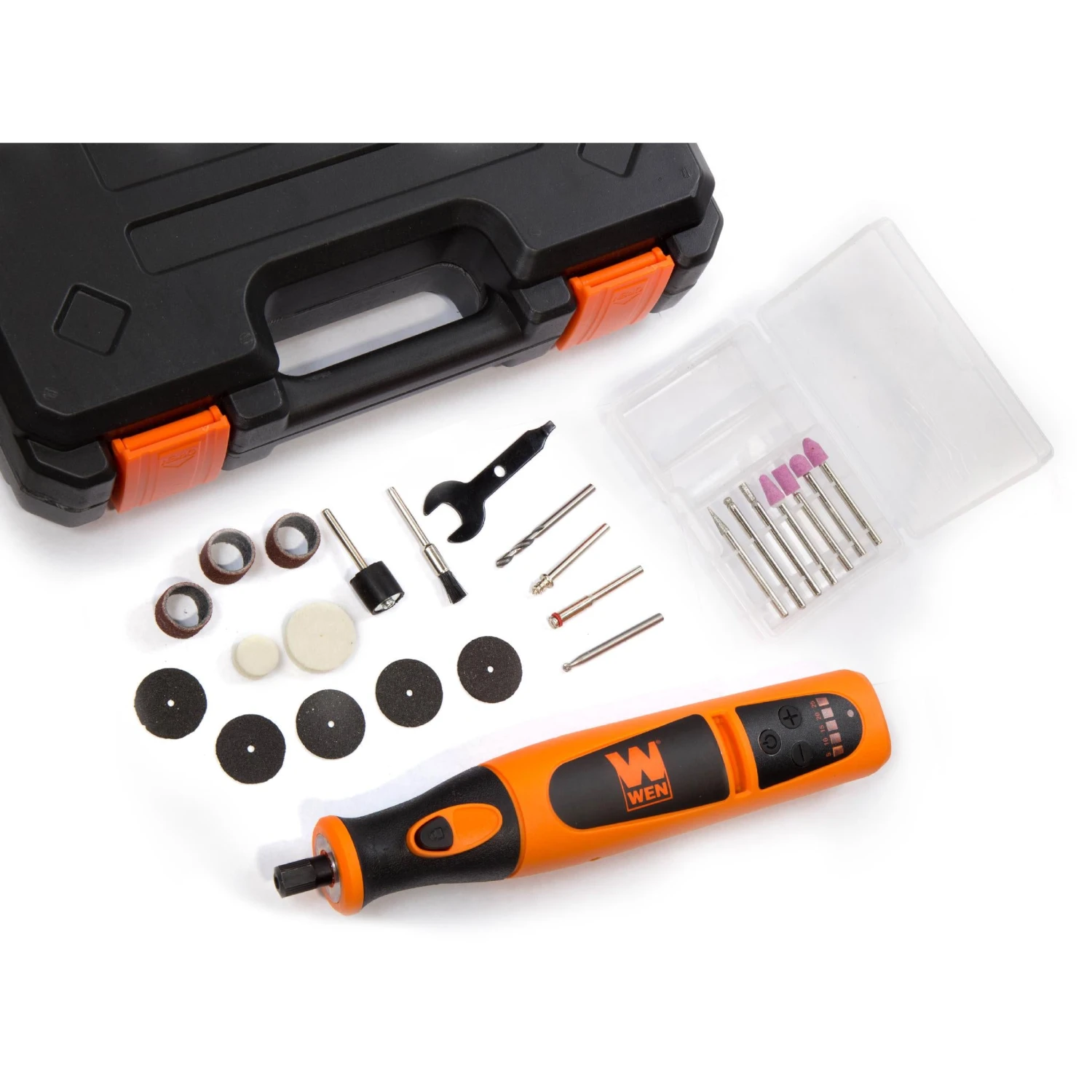 WEN 23072 Variable Speed Lithium-Ion Cordless Rotary Tool Kit With 24-Piece Accessory Set, Charger, And Carrying Case(Wen 23072 Variable Speed Lithium Ion Cordless Rotary Tool Kit With 24 Piece Accessory Set Charger And Carrying Case) 6 WEN 23072 Variable Speed Lithium-Ion Cordless Rotary Tool Kit With 24-Piece Accessory Set, Charger, And Carrying Case(Wen 23072 Variable Speed Lithium Ion Cordless Rotary Tool Kit With 24 Piece Accessory Set Charger And Carrying Case) - Image 4
