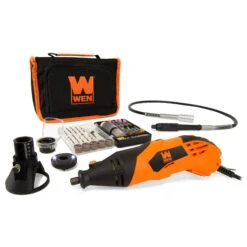 WEN 23114 1.4-Amp High-Powered Variable Speed Rotary Tool With Cutting Guide, LED Collar, 100+ Accessories, Carrying Case And Flex Shaft(1 4 Amp High Powered Variable Speed Rotary Tool With Cutting Guide Led Collar 100 Plus Accessories Carrying Case And Flex Shaft)