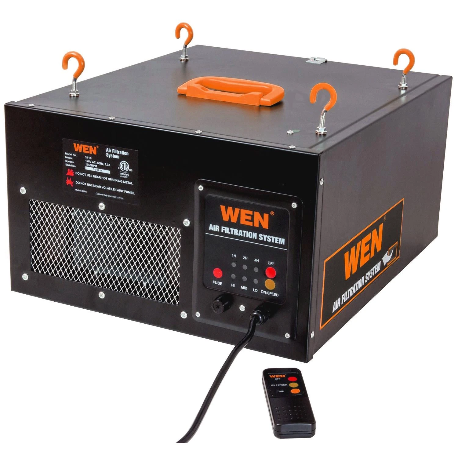 WEN 3410 3-Speed Remote-Controlled Air Filtration System (300/350/400 CFM)(Air Filtration System Item 3410) 4 WEN 3410 3-Speed Remote-Controlled Air Filtration System (300/350/400 CFM)(Air Filtration System Item 3410) - Image 2