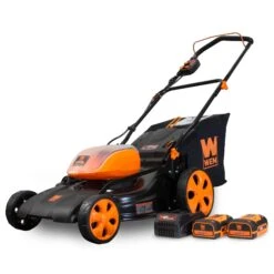 WEN 40439 40V Max Lithium Ion 19-Inch Cordless 3-in-1 Lawn Mower With Two Batteries, 16-Gallon Bag And Charger(40v Max Lithium Ion 19 Inch Cordless 3 In 1 Lawn Mower With Two Batteries 16 Gallon Bag And Charger)
