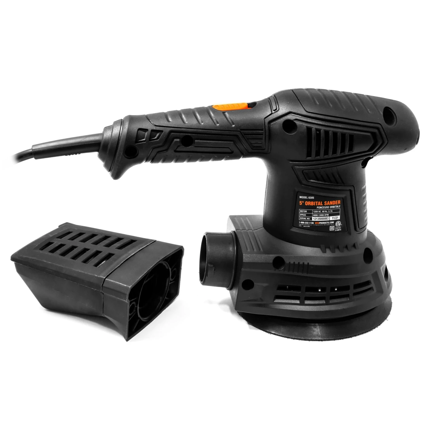 WEN 6305 3.7-Amp 5-Inch Variable Speed Random Orbit Rotary Sander(Wen 6305 37 Amp 5 Inch Variable Speed Random Orbit Rotary Sander) 8 WEN 6305 3.7-Amp 5-Inch Variable Speed Random Orbit Rotary Sander(Wen 6305 37 Amp 5 Inch Variable Speed Random Orbit Rotary Sander) - Image 6