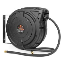 WEN AH500E 50-Foot By 3/8-Inch Retractable Pneumatic Air Hose Reel, 300 PSI, Hybrid Polymer(Wen Ah500e 50 Foot By 3 8 Inch Retractable Pneumatic Air Hose Reel 300 Psi Hybrid Polymer)